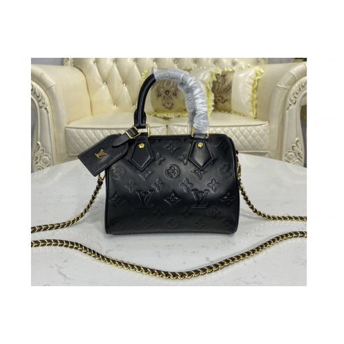 Louis Vuitton M57111 Speedy BB handbag in Black Lambskin embossed leather