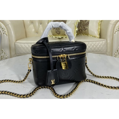 Louis Vuitton M57118 Vanity PM handbag in Black Lambskin embossed leather