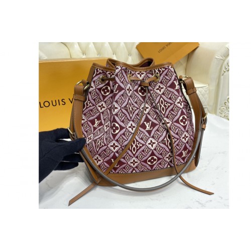 Louis Vuitton M57154 Since 1854 Petit Noe bucket bag in Bordeaux Jacquard Since 1854 textile