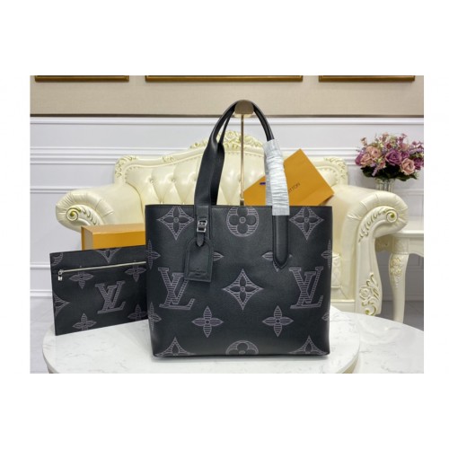 Louis Vuitton M57290 Cabas Voyage tote Bag in Taurillon Shadow leather