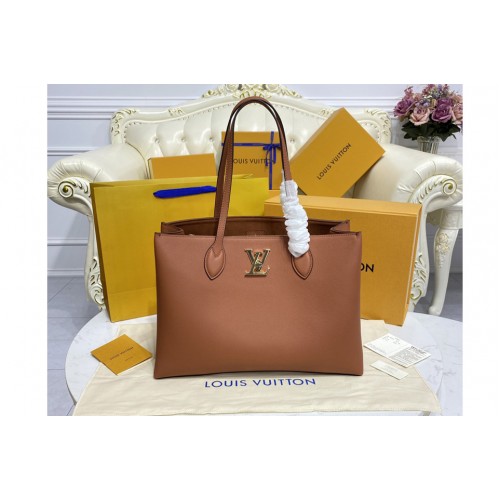 Louis Vuitton M58927 Lockme Shopper Bag in Brown Grained calf leather