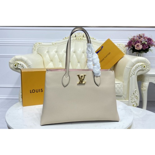 Louis Vuitton M57346 Lockme Shopper handbag In Greige Grained calf leather Louis Vuitton M57346 Lockme Shopper handbag In Greige Grained calf leather