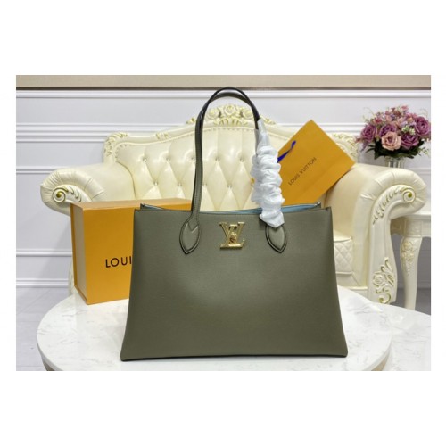 Louis Vuitton M57508 Lockme Shopper handbag In Khaki Green Grained calf leather Louis Vuitton M57508 Lockme Shopper handbag In Khaki Green Grained calf leather