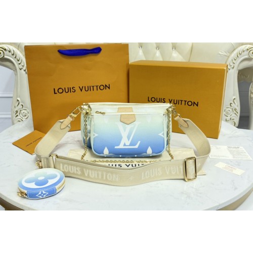 Louis Vuitton M57633 Multi Pochette Accessoires in Blue Monogram Giant coated canvas