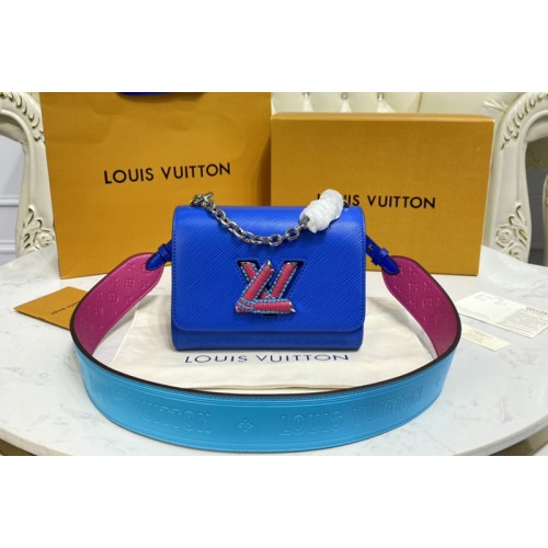 Louis Vuitton M57667 Twist MM handbag in Blue Epi leather