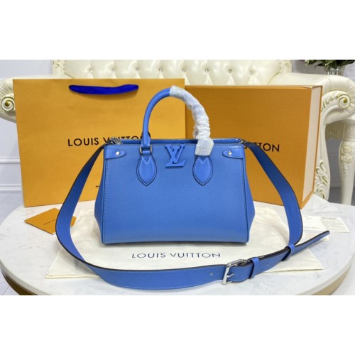 Louis Vuitton M57681 Grenelle Tote PM bag in Blue Epi grained leather