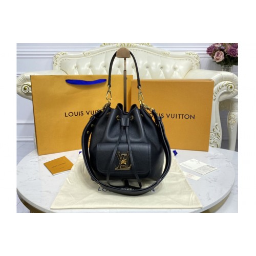 Louis Vuitton M57687 Lockme Bucket bag in Black Grained calf leather