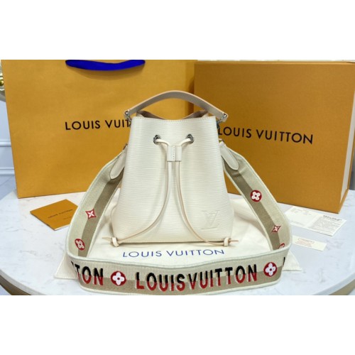 Louis Vuitton M57693 NeoNoe BB bucket bag in Quartz White Epi grained cowhide leather