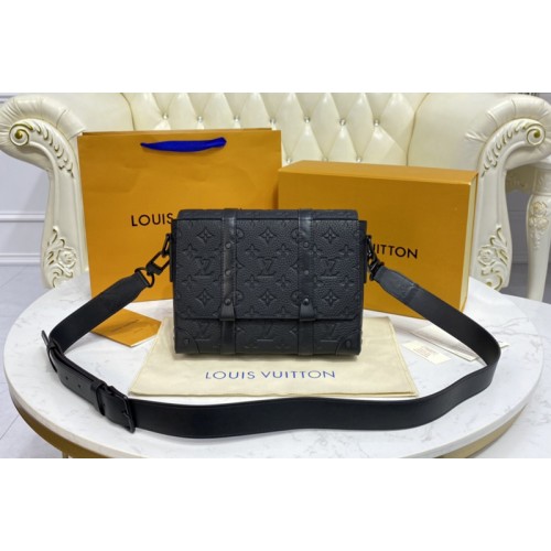 Louis Vuitton M57726 Trunk Messenger bag in Black Taurillon Monogram leather