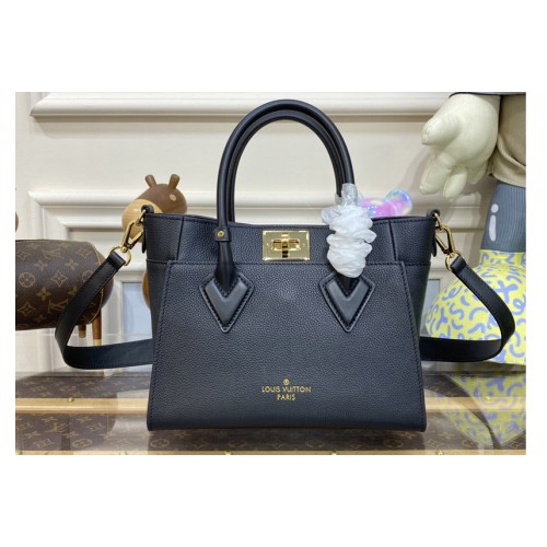 Louis Vuitton M21546 On My Side tote bag in Black Calf leather and perforated calf leather