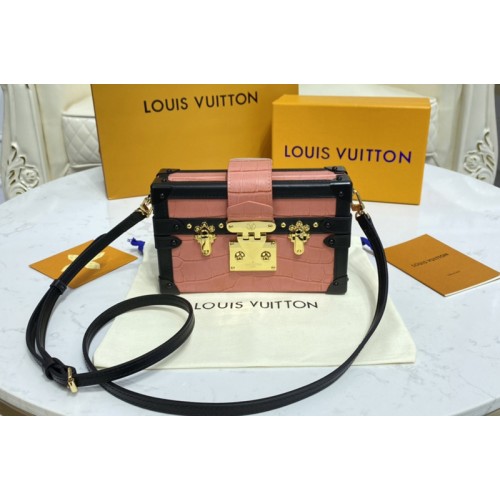 Louis Vuitton N94243 Petite Malle handbag in Pink Brilliant Alligator leather