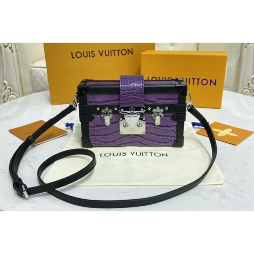 Louis Vuitton N94390 Petite Malle handbag in Purple Brilliant Alligator leather