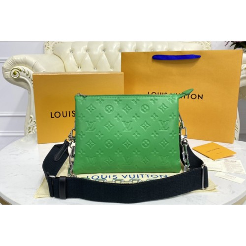 Louis Vuitton M57936 Coussin PM handbag in Green Monogram-embossed puffy lambskin