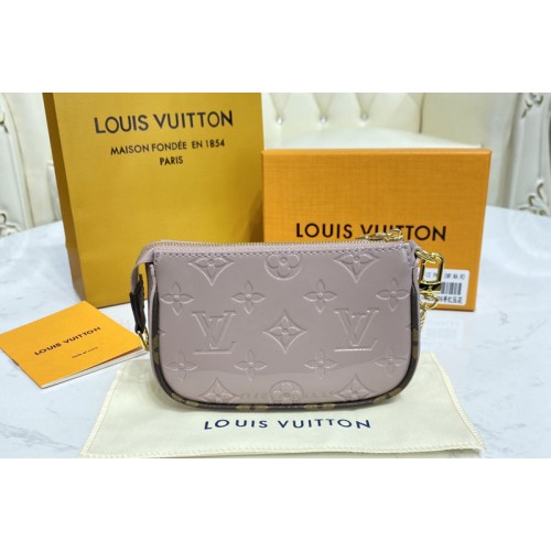 Louis Vuitton M90597 Mini Pochette Accessoires in Grey Monogram Vernis Leather