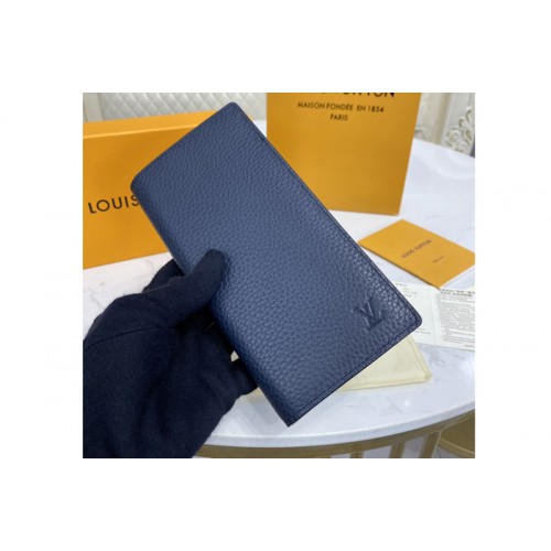 Louis Vuitton M58818 Brazza Wallet in Navy Blue Taurillon leather