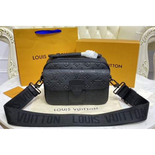 Louis Vuitton M58489 S Lock Messenger Bag in Monogram-embossed Taurillon cowhide leather