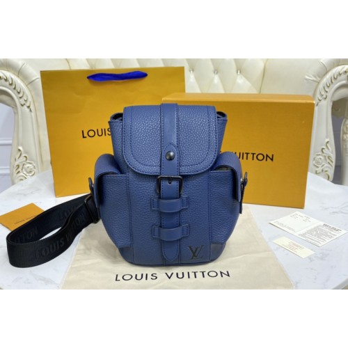 Louis Vuitton M58494 Christopher XS backpack in Navy blue Taurillon leather
