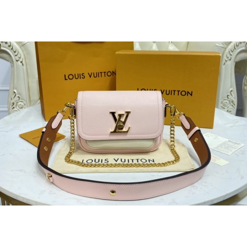 Louis Vuitton M58555 Lockme Tender cross-body bag in Rosewater Pink Grained calf leather