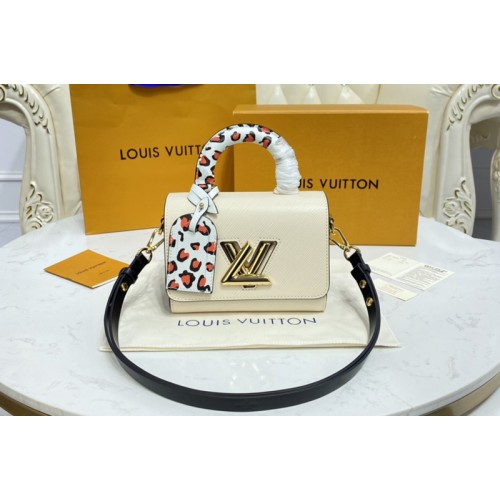 Louis Vuitton M58689 Twist MM handbag in White Epi grained leather