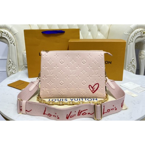 Louis Vuitton M58626 Coussin PM handbag in Pink Monogram embossed puffy lambskin
