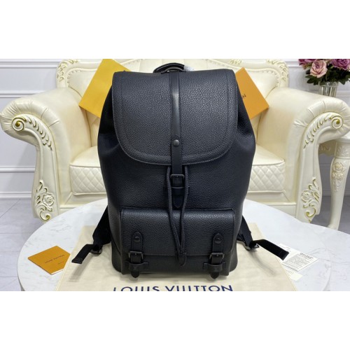 Louis Vuitton M58644 Christopher Slim backpack in Black Taurillon leather