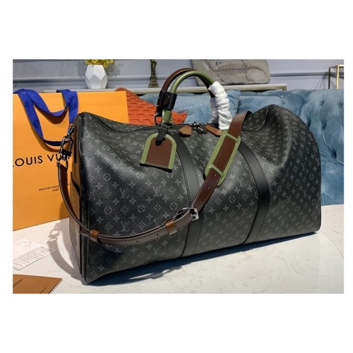 Louis Vuitton M58669 Keepall Bandouliere 50 Bags in Monogram Eclipse Canvas Louis Vuitton M58669 Keepall Bandouliere 50 Bags in Monogram Eclipse Canvas