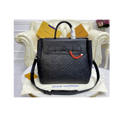 Louis Vuitton M58710 Steamer Tote Bag in Black cowhide leather