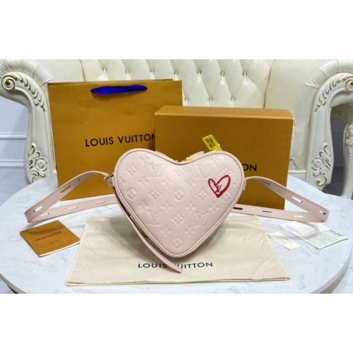 Louis Vuitton M58738 Coeur small handbag in Pink Monogram embossed puffy lambskin