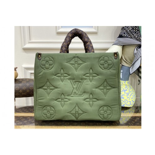 Louis Vuitton M59005 OnTheGO GM tote bag in Green Econyl regenerated nylon