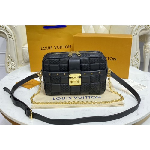 Louis Vuitton M59116 Troca PM handbag in Black Damier Quilt lambskin