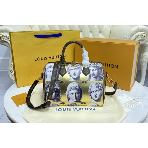 Louis Vuitton M59136 Speedy Bandoulière 25 handbag in Gold Cowhide leather