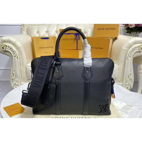 Louis Vuitton M59159 Aerogram Briefcase bag in Black grained calf leather