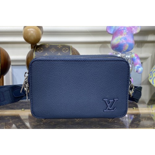 Louis Vuitton M59161 Alpha Wearable Wallet in Blue Grained calf leather
