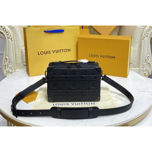 Louis Vuitton M59163 Handle Soft Trunk Bag in Black Taurillon Monogram calf leather