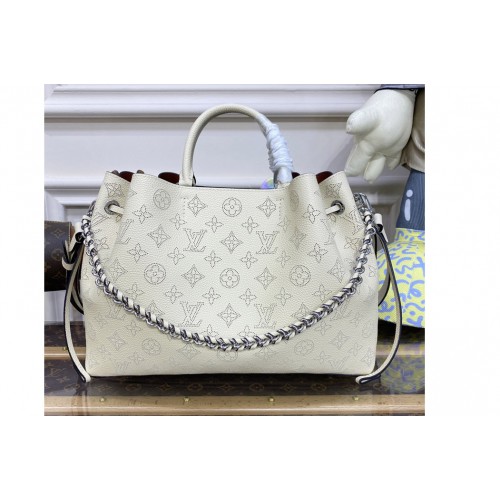 Louis Vuitton M59203 Bella Tote Bag in White Mahina calf leather