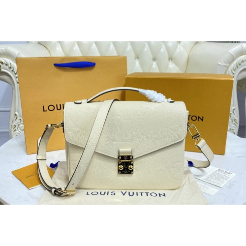 Louis Vuitton M45773 Pochette Metis Bag in White Monogram Empreinte leather