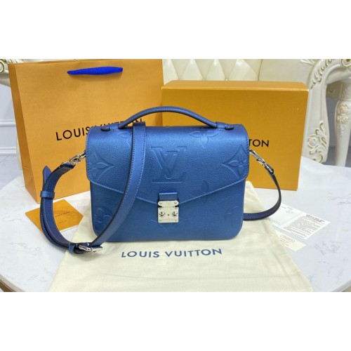 Louis Vuitton M59211 Pochette Metis bag in Navy Nacre Monogram Empreinte leather