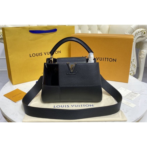Louis Vuitton M59269 Capucines BB handbag in Black Taurillon leather  calfskin and karung leather