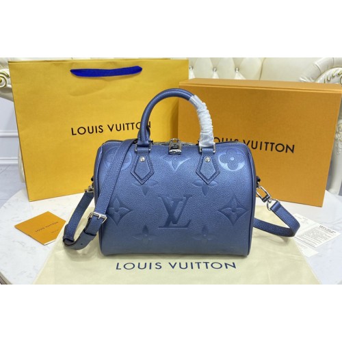 Louis Vuitton M59273 Speedy Bandoulière 25 handbag in Navy Blue Monogram Empreinte leather