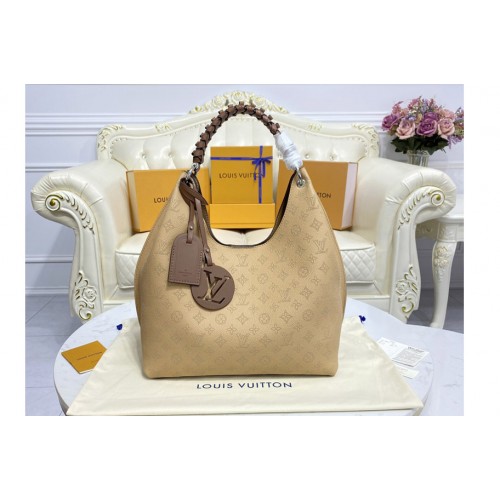Louis Vuitton M59303 Carmel hobo bag in Brown Mahina perforated calf leather
