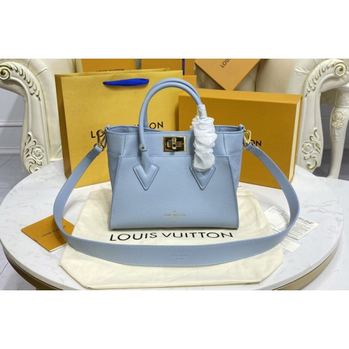 Louis Vuitton M59432 On My Side PM tote bag in Blue Calf leather and perforated calf leather