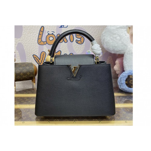 Louis Vuitton M59516 Capucines MM Bag in Black Taurillon leather