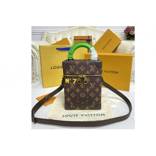 Louis Vuitton M59664 Vertical Box Trunk Bag on Monogram canvas