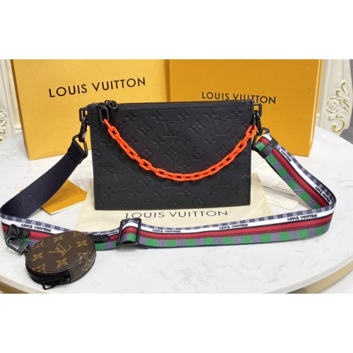 Louis Vuitton M59681 Trio Pouch bag in black Taurillon Monogram leather