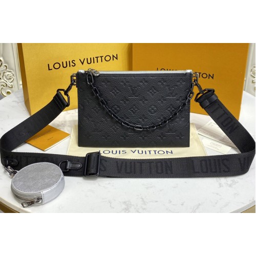 Louis Vuitton M59682 Trio Pouch bag in black Taurillon Monogram leather