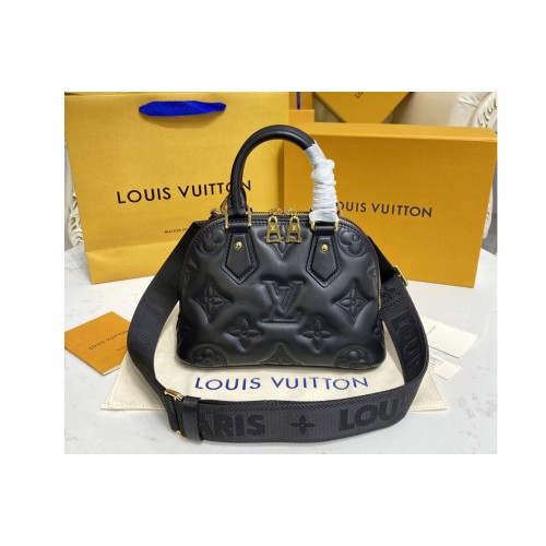Louis Vuitton M59793 Alma BB handbag in Black Quilted and embroidered smooth calf leather Louis Vuitton M59793 Alma BB handbag in Black Quilted and embroidered smooth calf leather