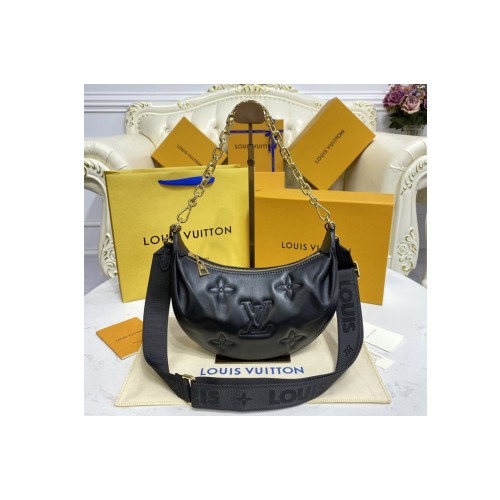 Louis Vuitton M59799 Over The Moon Bag in Black Quilted and embroidered smooth calf leather Louis Vuitton M59799 Over The Moon Bag in Black Quilted and embroidered smooth calf leather