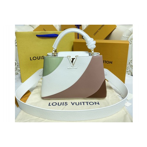 Louis Vuitton M59863 Capucines BB handbag in White Green Taurillon leather