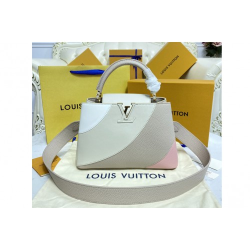 Louis Vuitton M59863 Capucines BB handbag in Gray Pink Taurillon leather