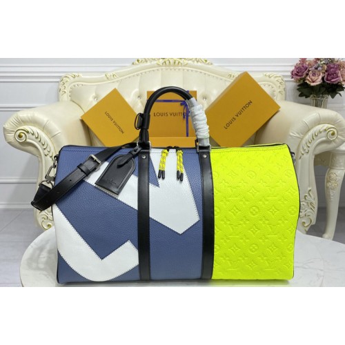 Louis Vuitton M59922 Keepall Bandoulière 50 Bag in Monogram-embossed Taurillon leather